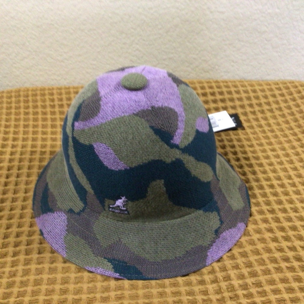 NWT Kangol Joyful Collage Casual Bucket Hat Sz S K3646 Purple 85th Anniversary